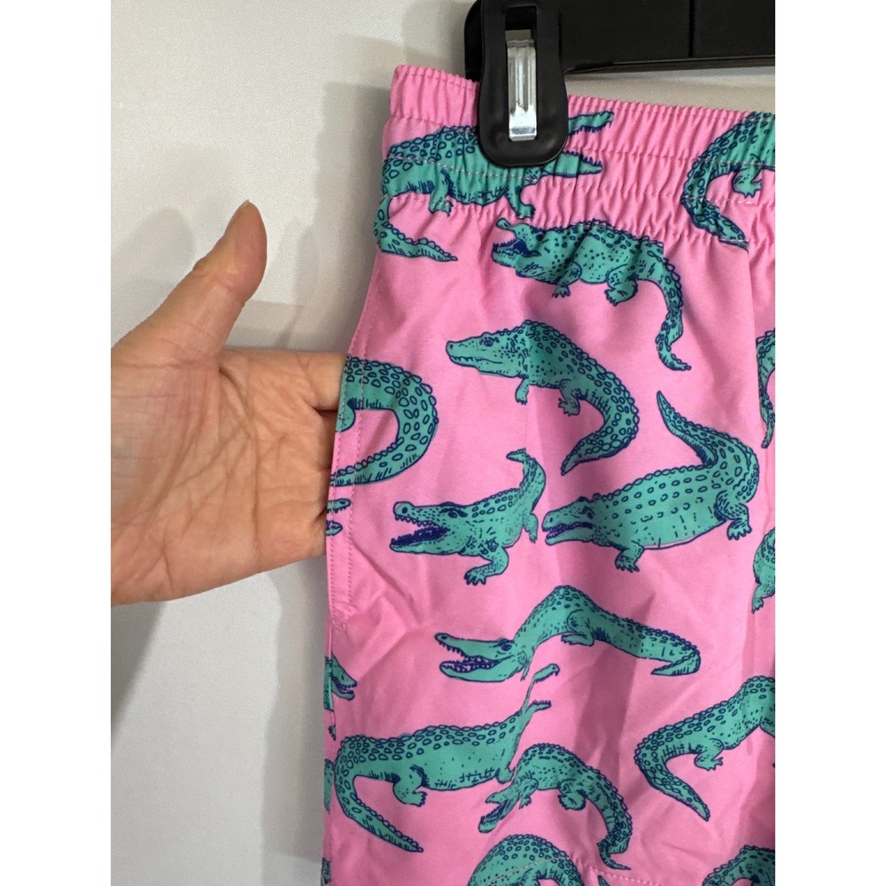 Chubbies Pink Alligator Print Elastic‎ Waist Swim Trunks Men's Med Tropical NWOT - Picture 4 of 9